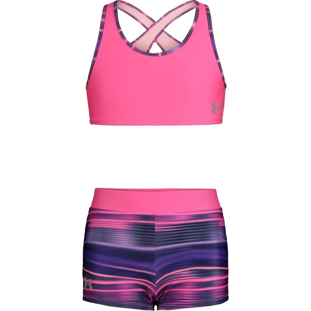 NEW Under Armour Girls' Bikini and Shorts Swim Set UA sz 5